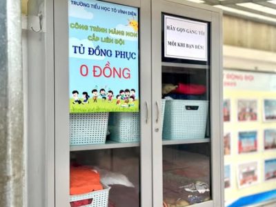 TỦ ĐỒNG PHỤC 0 ĐỒNG – CÔNG TRÌNH MĂNG NON CỦA LIÊN ĐỘI TIỂU HỌC TÔ VĨNH DIỆN